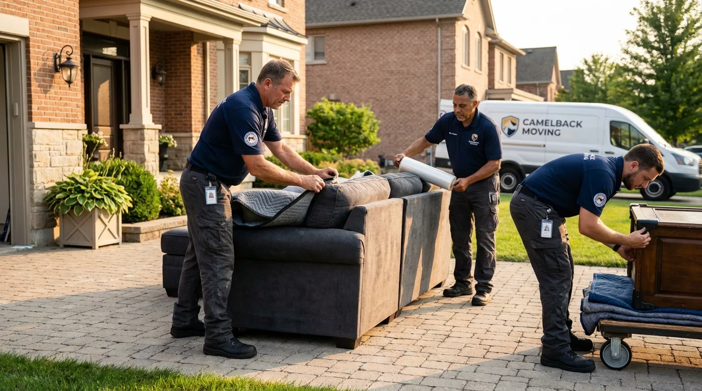 Large estate moving crew wrapping furniture in Tyrone, GA